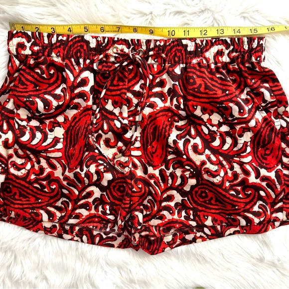 💖 Michael Kors Red/Cream/Black Floral Satin Shorts - Picture 13 of 16